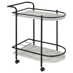 3-bottle Rack Serving Cart with Wheels