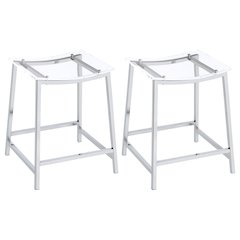 Clear and Chrome Stools (Set of 2)