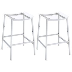 Clear and Chrome Stools (Set of 2)