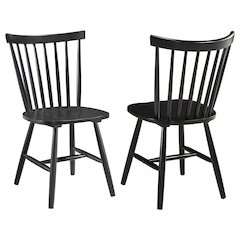 Black Tapered Leg Side Chair (Set of 2)