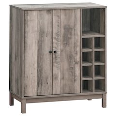 Weathered Acacia Wine Cabinet with 2 Doors