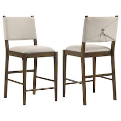 Crispin Brown Upholstered Counter Side Chair (Set of 2)