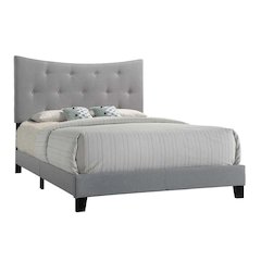 Grey Tufted Queen Panel Bed