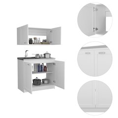 2-piece Rectangle Cabinet Set White
