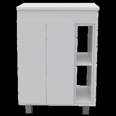 2-Shelf Rectangle Freestanding Vanity Cabinet White