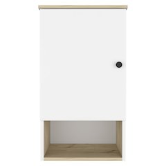 1-Shelf Medicine Cabinet Light Oak and White