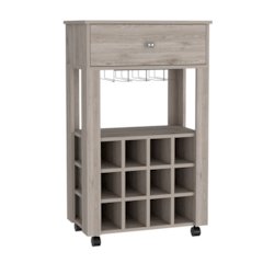 1-Drawer 12-Bottle Wine Cabinet Light Grey