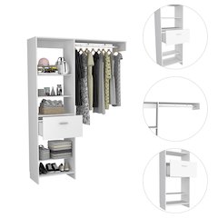 1-Drawer 4-Shelf Closet System White