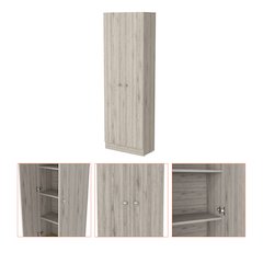 Rectangle 2-Door Storage Tall Cabinet Light Grey