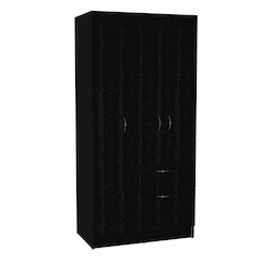 1-Drawer Rectangle Armoire Black Wengue and White