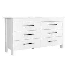 6-Drawer Rectangle Dresser White