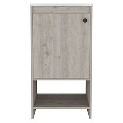 1-Shelf Freestanding Vanity Cabinet Light Gray