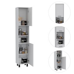 2-Shelf Rectangle Pantry Cabinet White