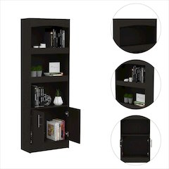 1-Drawer 3-Shelf Bookcase Black Wengue