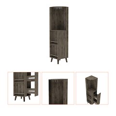 1-Drawer 2-Shelf Corner Bar Cabinet Dark Brown
