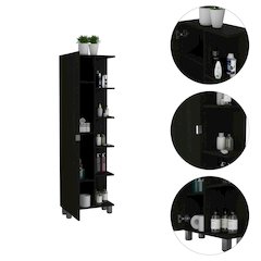 5-Shelf Tall Cabinet Black Wengue