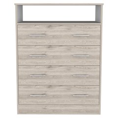 4-Drawer Rectangle Dresser Light Gray
