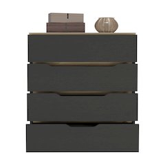4-Drawer Dresser Black Wengue and Light Oak