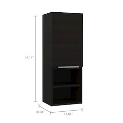 Rectangle 2-Shelf Medicine Cabinet Black Wengue