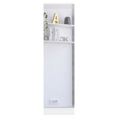 Rectangle Tall Shoe Cabinet with Mirror White