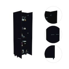 Rectangle Pantry Cabinet Black Wengue