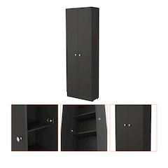 Rectangle 2-Door Storage Tall Cabinet Black Wengue