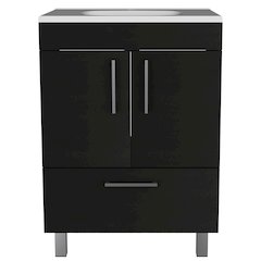 2-Door Rectangle Single Bathroom Vanity Black Wengue