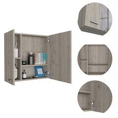 4-Shelf Medicine Cabinet Light Grey