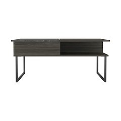 1-Shelf Lift Top Coffee Table Carbon Espresso and Onyx