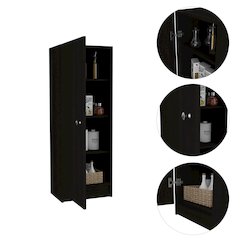 Rectangle Pantry Cabinet Black Wengue