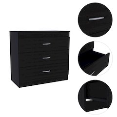 3-Drawer Dresser Black Wengue