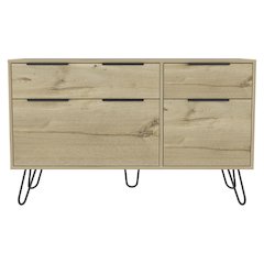 4-Drawer Dresser Light Oak