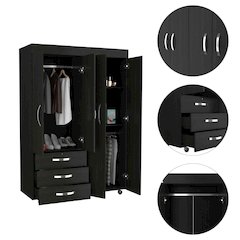 3-Drawer Armoire Black Wengue