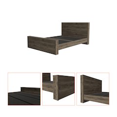 Rectangle Full Bed Frame Dark Brown