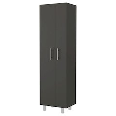 2-Door Rectangle Closet Pantry Black Wengue and White