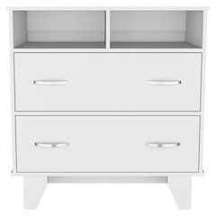 2-Drawer 2-Shelf Dresser White