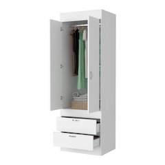 2-Drawer Armoire White