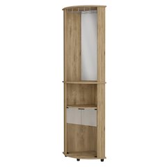 2-Door 2-Shelf Corner Bar Cabinet with Glass Rack Macadamia
