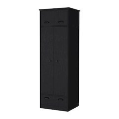 Double Door and 1-Drawer Armoire Black