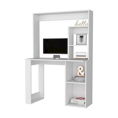 Computer Desk with Hutch and Storage Shelves White