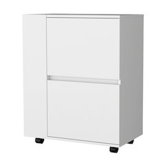 White 2-Cabinet Bar Cart