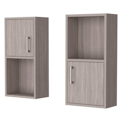 White Oak 2 Bathroom Medicine Cabinets with Open Shelf
