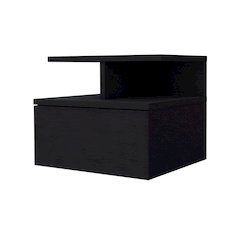 Black 1-Drawer Floating Nightstand