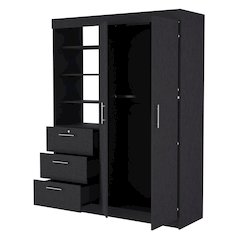3-Drawer Armoire Black