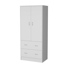 White 2-Drawer Wardrobe