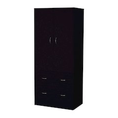 Black 2-Drawer Wardrobe