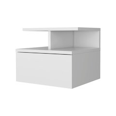 White 1-Drawer Floating Nightstand