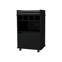 Black 1-Door Bar Cart