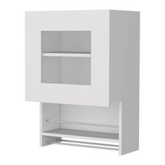 White Spice and Towel Rack Kitchen Wall Cabinet
