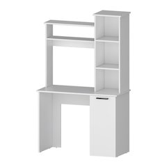 White 3-Tier Storage Shelves Computer Desk